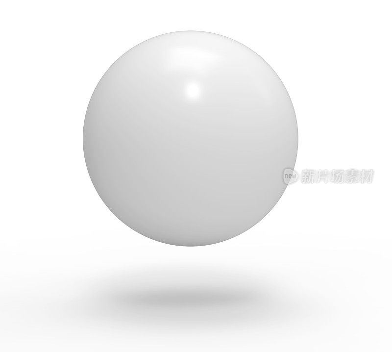 3d，白色空白球