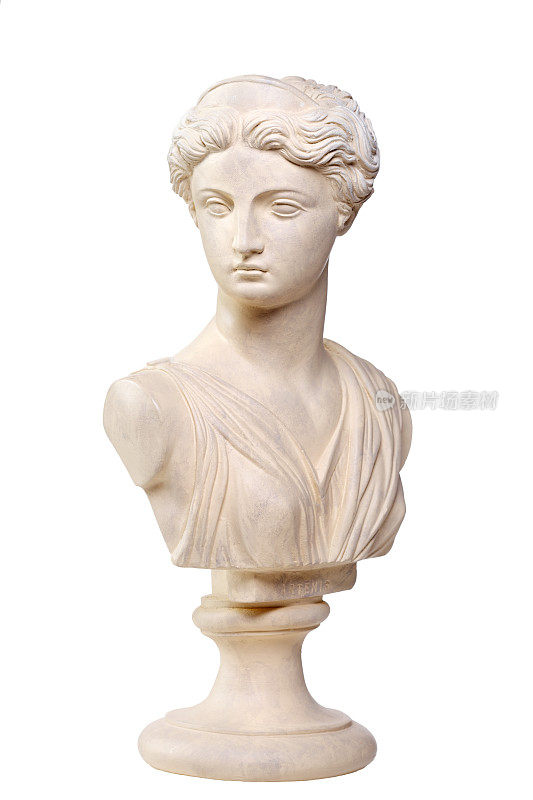 希腊女神阿尔特弥斯-石雕半身像的复制品