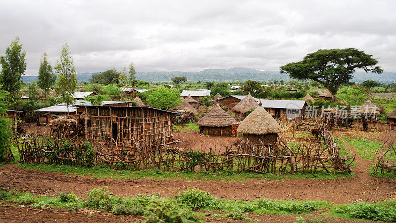 埃塞俄比亚传统的孔索部落村庄