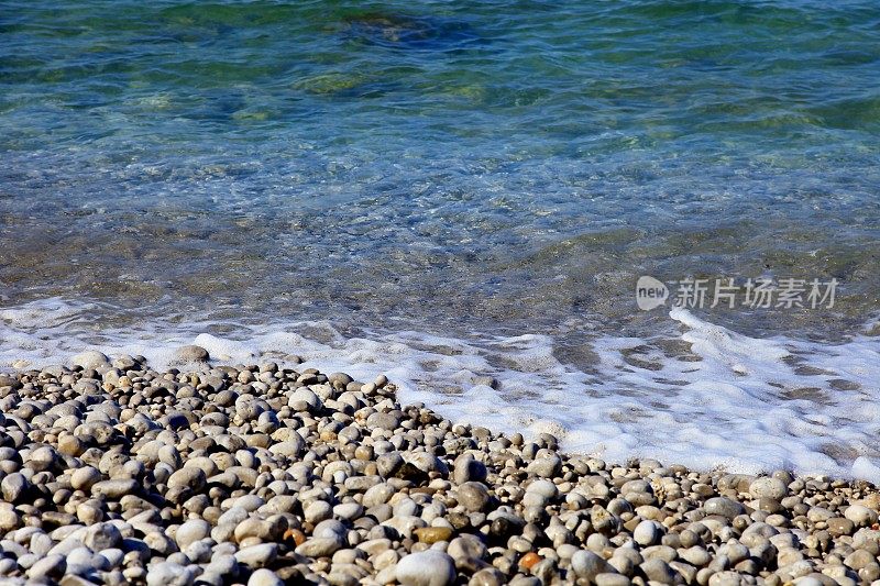 意大利阿马尔菲海岸卡普里岛的海滩细节