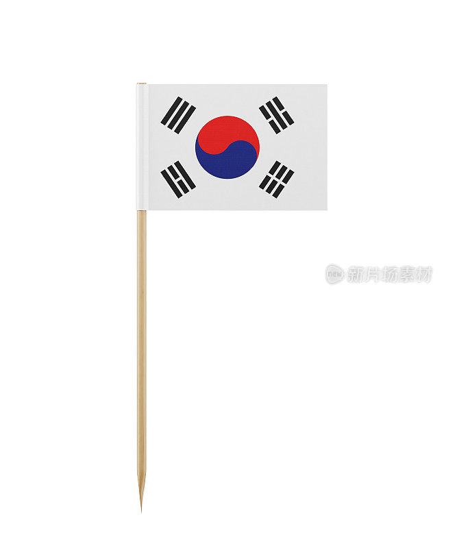 牙签上的韩国国旗