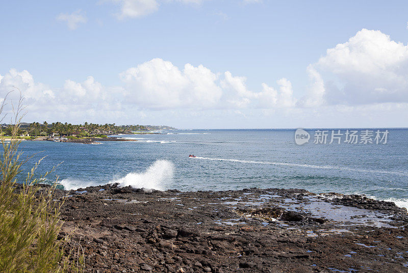 夏威夷考阿岛波伊普附近的海岸线