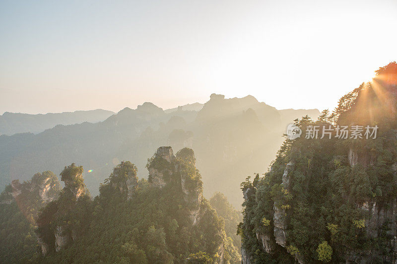 砂岩柱，张家界国家森林公园，中国