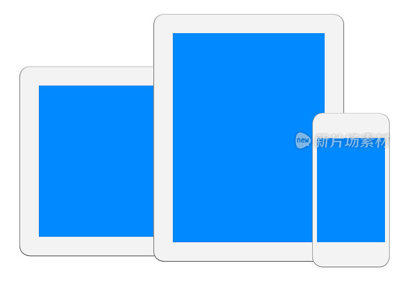 白色数字平板电脑和智能手机-剪辑路径