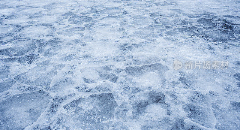 冰湖，冰纹理背景
