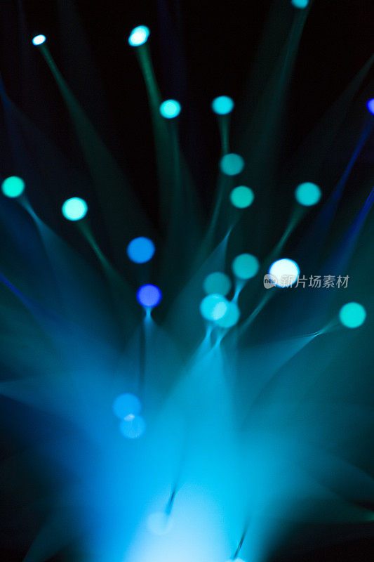 蓝色照明光纤电缆背景纹理