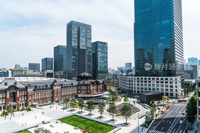 东京站和建筑物俯瞰