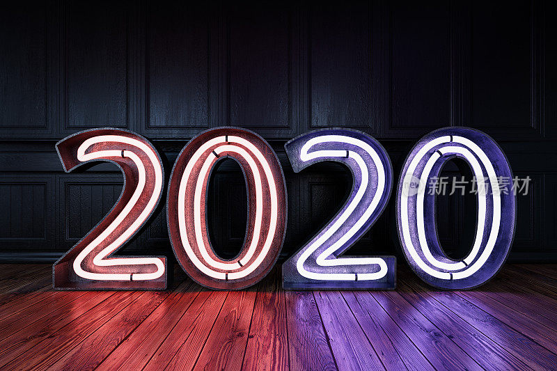 2020霓虹黑墙