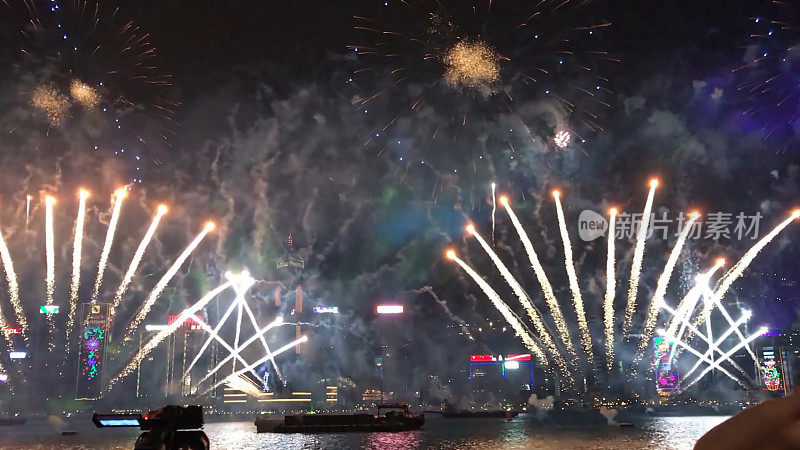 新年前夕在香港维多利亚港