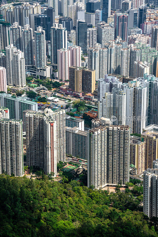 从狮子山眺望香港城市风光