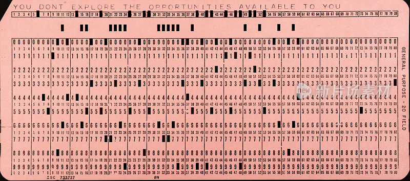 古董电脑穿孔卡