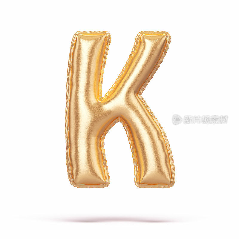 字母K在气球形状剪切路径