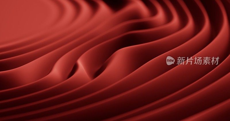 在哑光红色塑料波的详细视图。