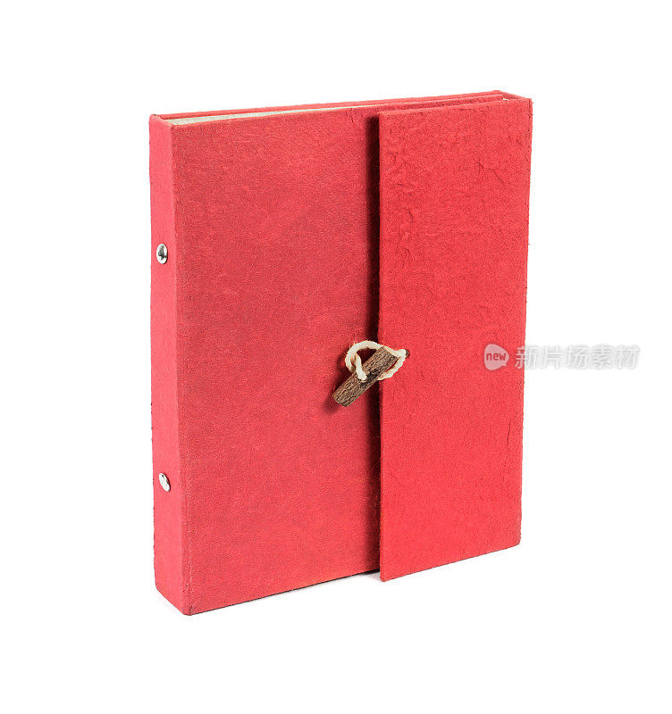 红色的文件夹，由桑树纸