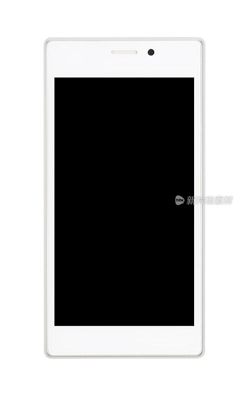 黑色屏幕的白色智能手机