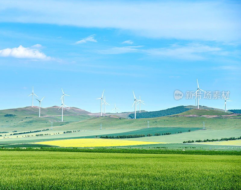 风电场与一组风力涡轮机