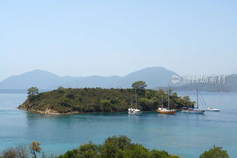 帆船在Gocek,土耳其