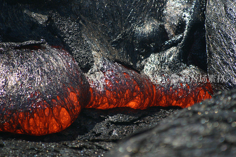 夏威夷熔融玄武岩熔岩火山喷发