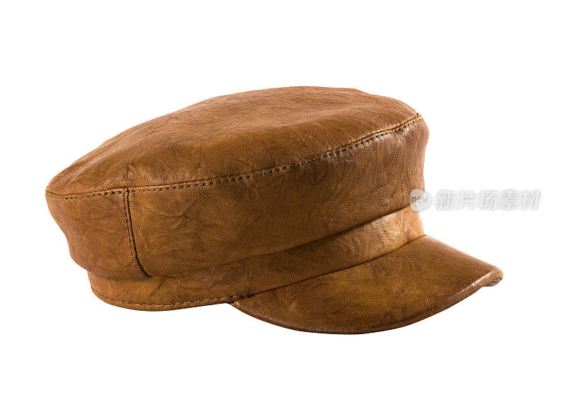棕色皮革帽子