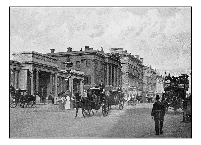 伦敦古董照片:海德公园角和阿普斯利屋