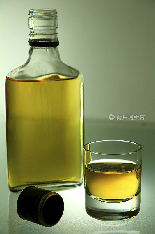 威士忌酒瓶玻璃杯