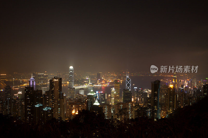 从太平山顶眺望香港天际线