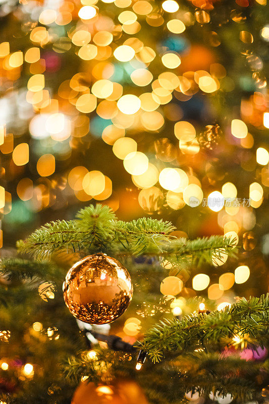 圣诞树和散焦灯