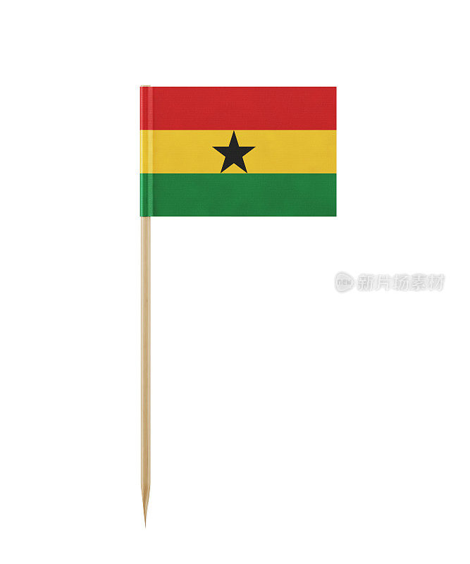 牙签上的加纳国旗