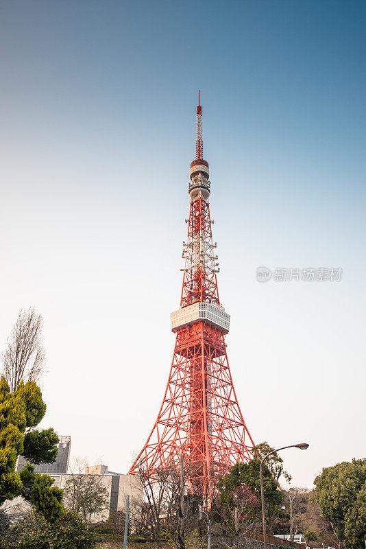 东京塔在一个晴朗的日子-日本