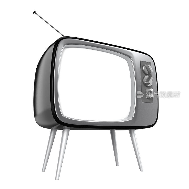 黑白屏幕的时尚复古电视
