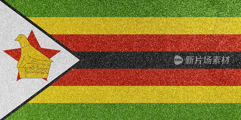 津巴布韦国旗闪闪发光的纹理