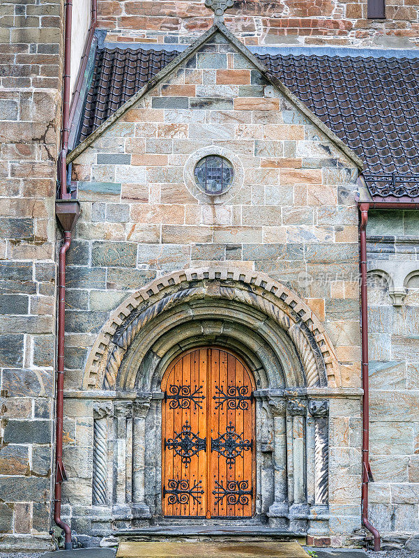 卑尔根历史中心的圣玛丽教堂的一个细节