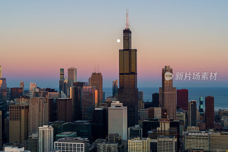 芝加哥城市景观-空中黄金时间