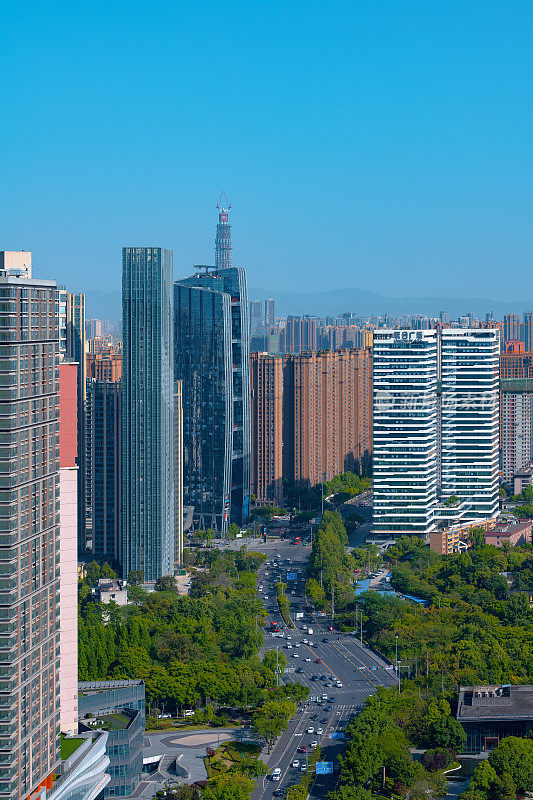 下午，成都城市天际线