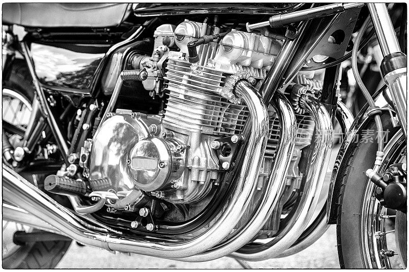 20世纪70年代一辆摩托车的发动机