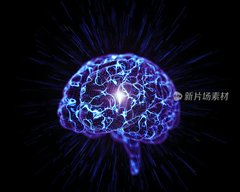 AI心灵能量。概念数字大脑