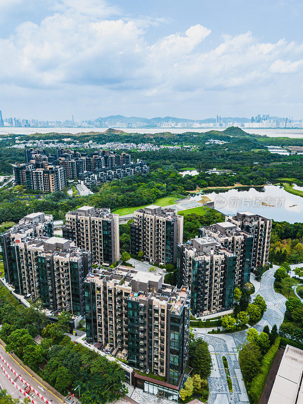 无人机拍摄的香港天水围房屋