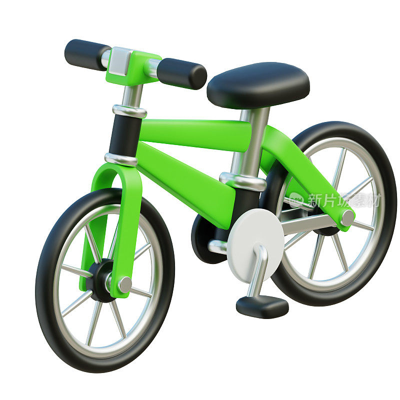 绿色自行车3d图标