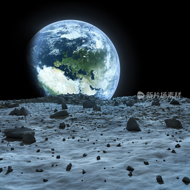 从月球上看地球。