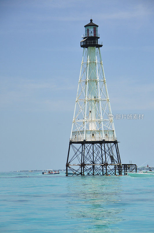 佛罗里达礁岛的短吻鳄礁灯塔。