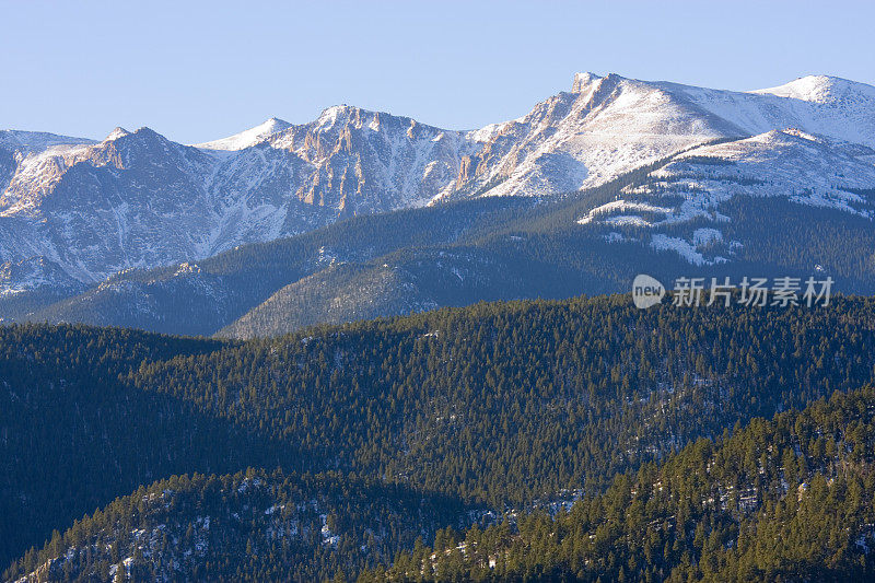 新雪中的派克峰