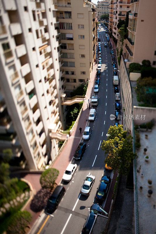 摩纳哥街道鸟瞰图