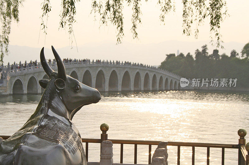 颐和园的铜牛雕像
