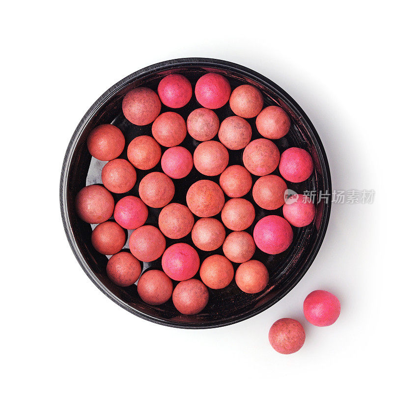粉色和米色的腮红球