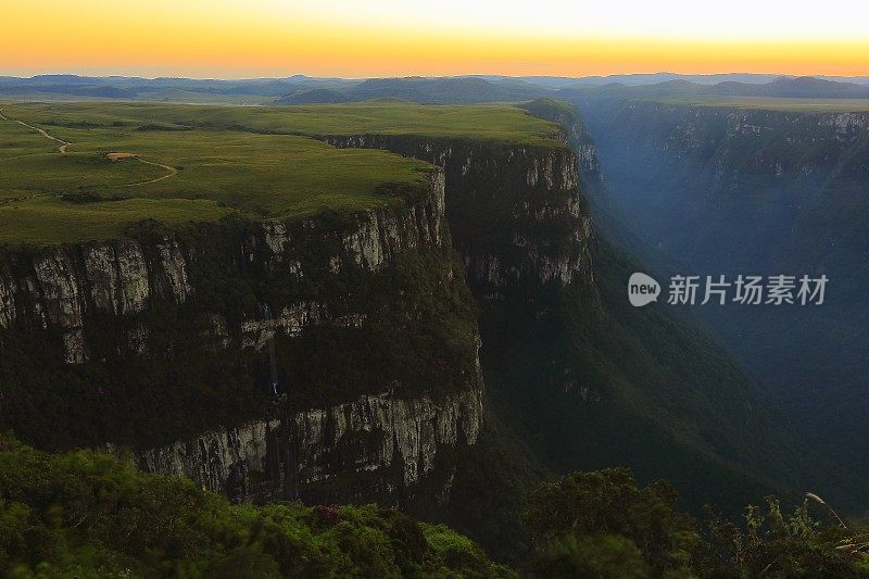 福塔莱萨峡谷，壮观的日落，大南，巴西