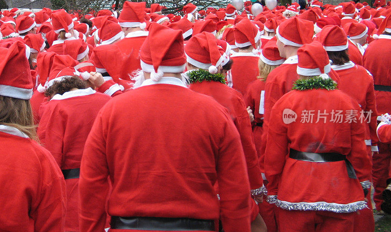 圣诞老人跑步-圣诞老人团体跑步