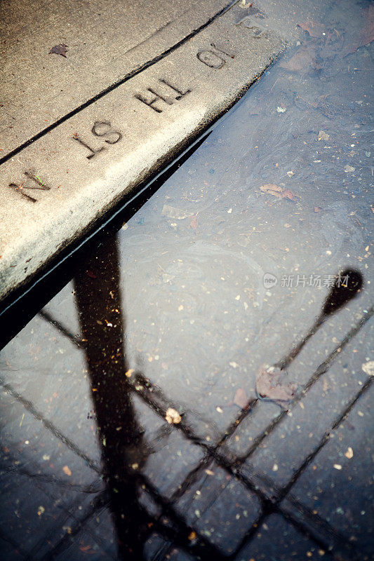 肮脏的油水和城市街道