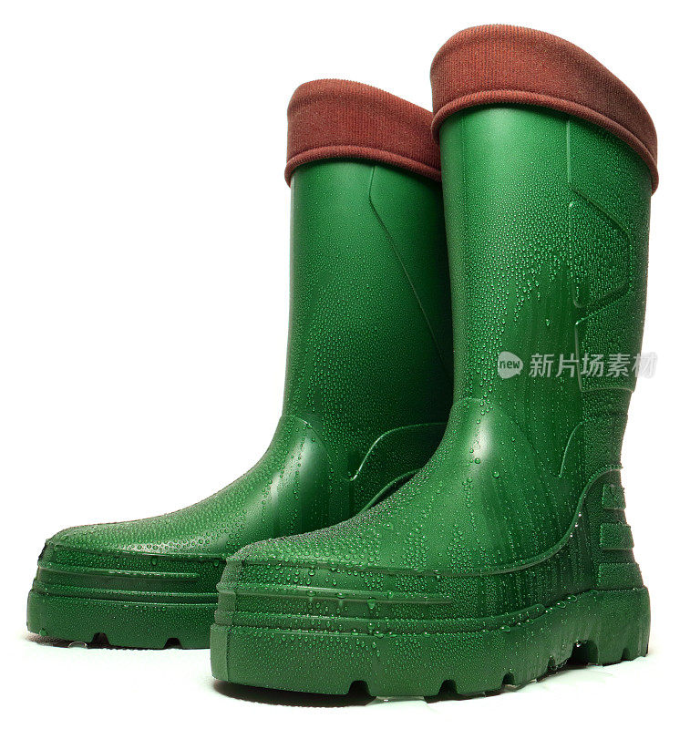 绿色雨点雨靴
