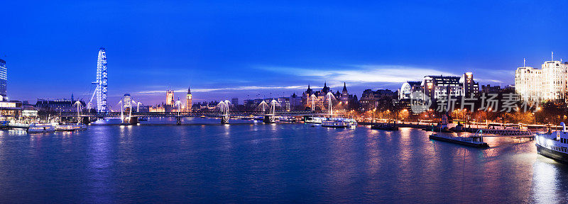 泰晤士河和伦敦城市天际线英国