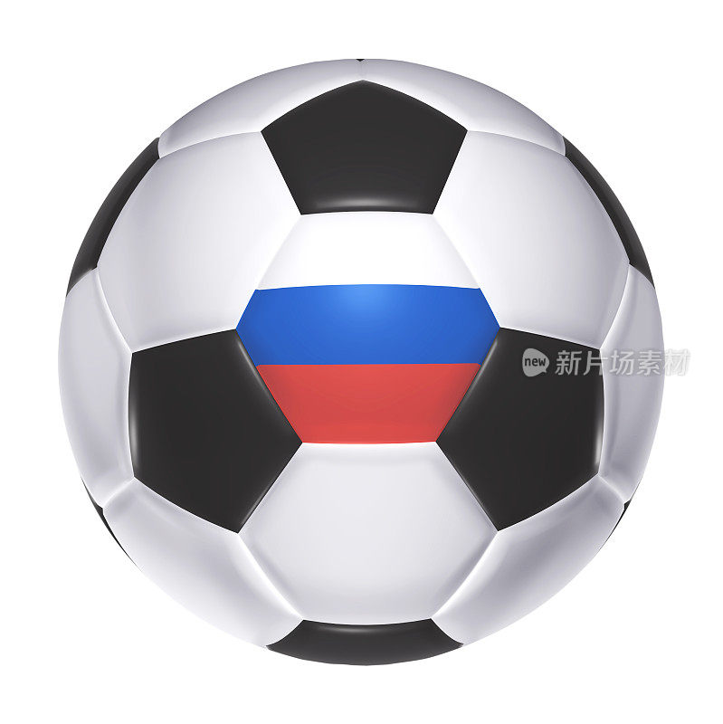 带有俄罗斯国旗的足球
